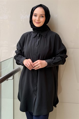 Tığ Triko Saten Yüzlü Oversize Gömlek