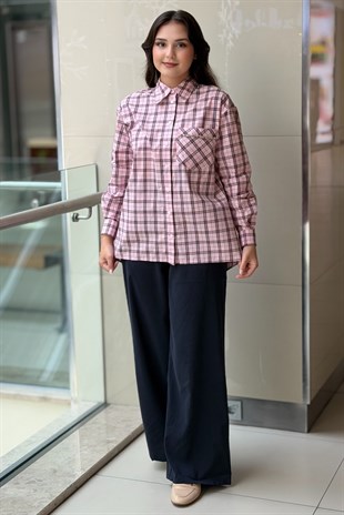 İpekyol Strass Taşlı Ekose Desen Gömlek