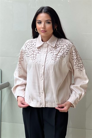 İpekyol Güpür Detaylı Çıtçıtlı Kısa Ceket