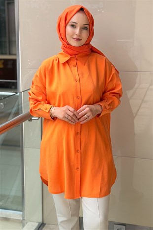 Tığ Triko Saten Yüzlü Oversize Gömlek