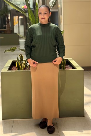 Nuss Geniş Fitilli Yarasa Kol Merserize Kazak