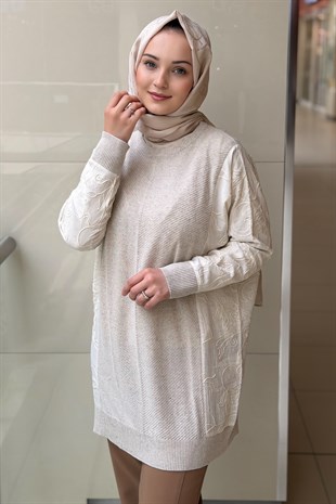 Tığ Triko Keten Kumaş Triko Mixli Tunik