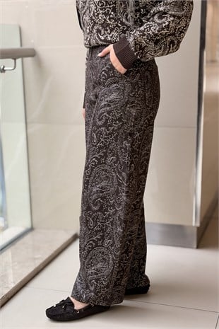 Twist Jakarlı Barrel Fit Pantolon