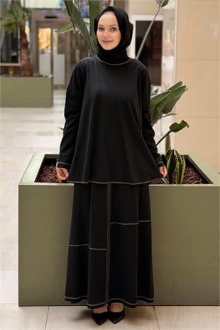 Heddy Eteği Fermuarlı Tunik Etek Takım