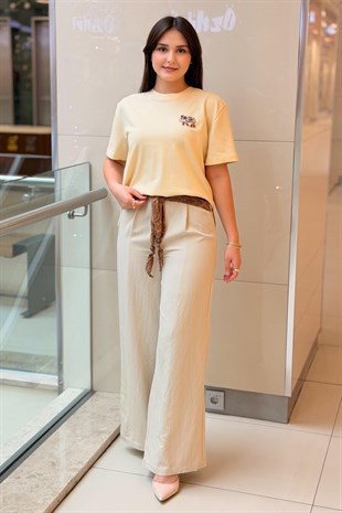 İpekyol Fular Detaylı Wide Leg Pantolon
