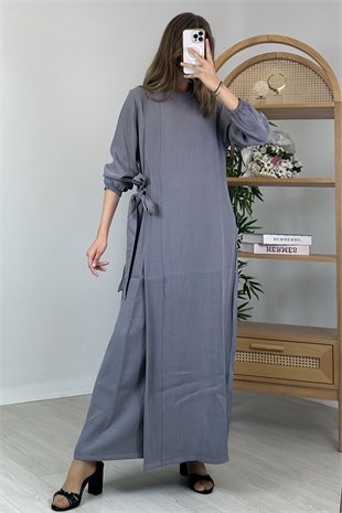 İnvee Yandan Bağlamalı Tencel Elbise