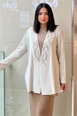 Missdalida 9028-23K Keçe Detaylı Hırka