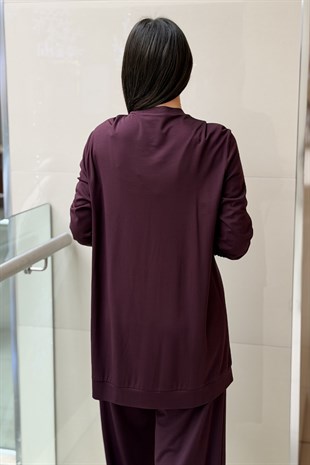 Nurcan Çetin Kolları Büzgü Efektli Tunik Pantolon Takım