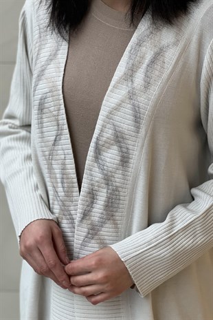 Missdalida 9028-23K Keçe Detaylı Hırka