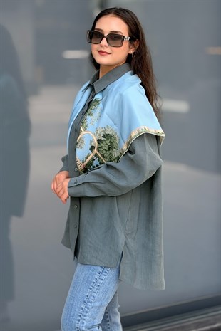 Mahal Miya Çift Cepli Oversize Gömlek