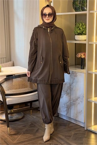 Mahal Etro Kapşonlu Stoperli Önden Fermuarlı Kap Pantolon Takım