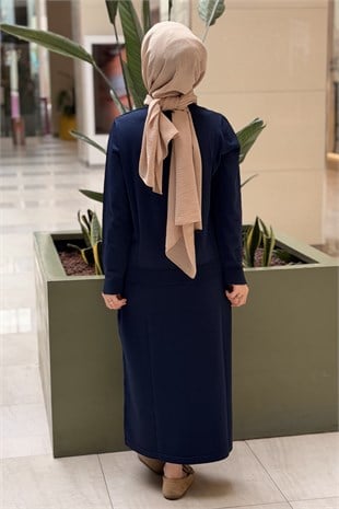 Nuss Tuniği Ve Eteği Düğme Detaylı Merserize Tunik