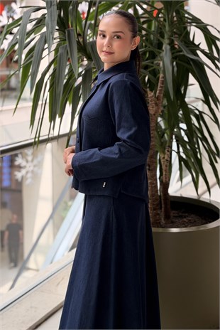 Missdalida Nakış Detaylı Crop Denim Ceket