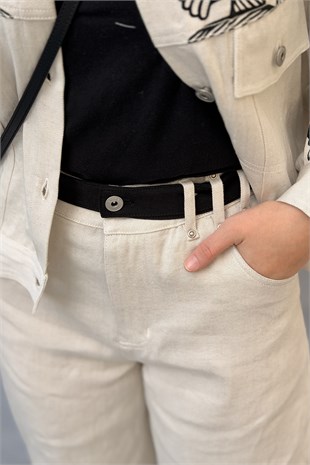Twist Kontrast Kuşaklı Baggy Pantolon
