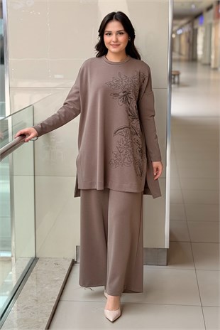 Nurcan Çetin Çiçek Baskılı Tunik Pantolon