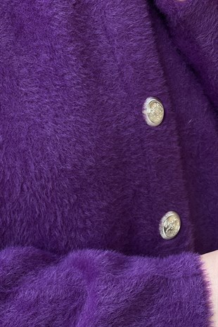 Nuss Önden Çıtçıtlı Basic Angora Hırka
