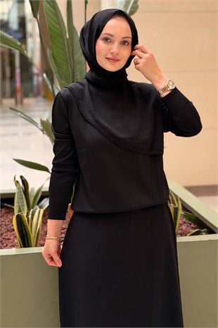 Nuss Tuniği Verev Kapaklı Etekli Takım
