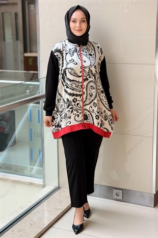 Ghisa Colorblock Desenli Kap Pantolon Takım