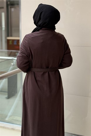 Nurcan Çetin Band Model Tam Boy Fermuarlı Ferace