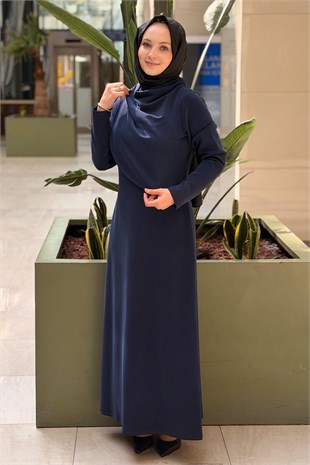 Nuss Degaje Kapak Detaylı Modal Elbise