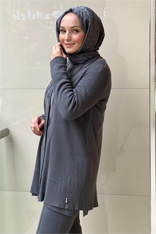 Missdalida 9028-23K Keçe Detaylı Hırka