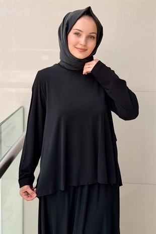 Nurcan Çetin Geniş Nervürlü Tunik Etek Takım