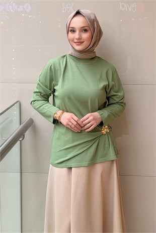 Ghisa Beli Tokalı Büzgülü Tunik