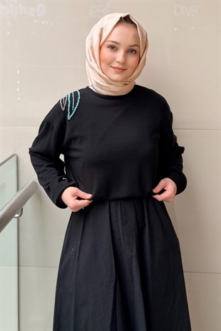 Missemramiss Nakışlı Duo Elbise