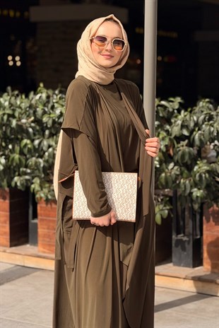 Mahal Saçak Detaylı Kap Tunik Şalvar 3Lü Set Takım