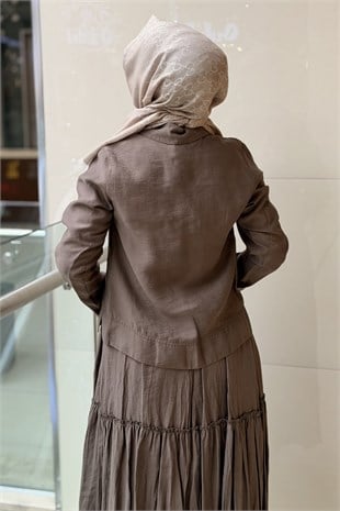 Ceremony Cebi Baskılı Eteği Kraşlı Takım