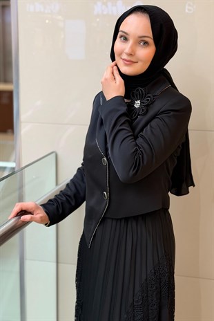 Matex Varak Taş İşlemekli Eteği Güpür Detaylı Abiye Takım