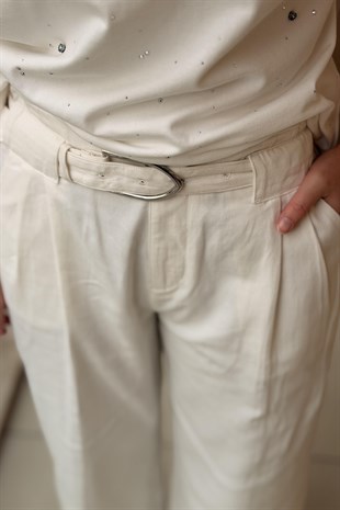 İpekyol Kemerli Non Denim Pantolon