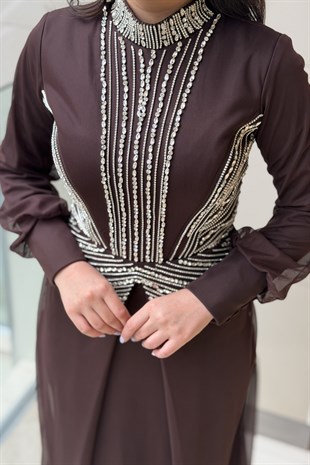 Fashion Night Taş İşlemeli Abiye Elbise