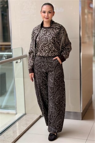 Twist Jakarlı Barrel Fit Pantolon
