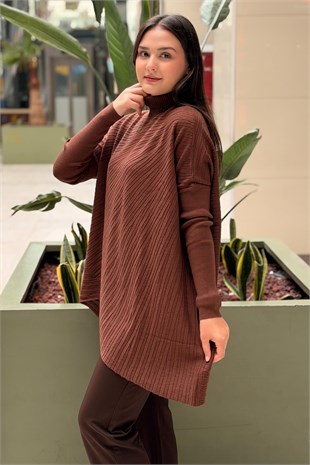 Ghisa Balıkçı Yaka Yarasa Kol Triko Tunik