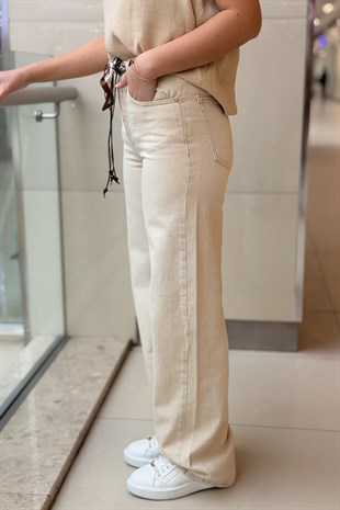 İpekyol Fular Kemerli Wide Leg Jean Pantolon