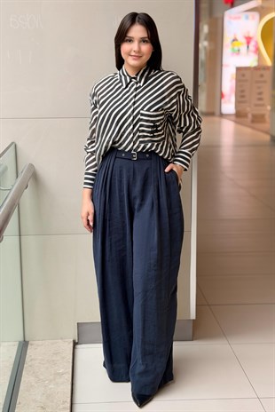 Twist Pileli Wide Leg Pantolon