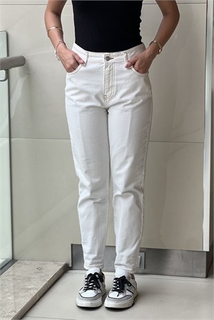 İpekyol Kontrast Dikişli Mom Fit Jean Pantolon