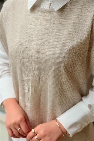 Tığ Triko Keten Triko Gömlek Süveter