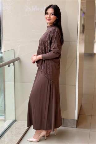 Nuss Labirent Desen Tunik Etek İkli Takım