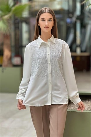 On Fashion Taş Detaylı Gömlek