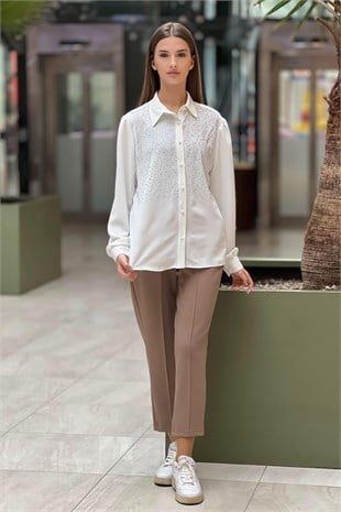 On Fashion Taş Detaylı Gömlek