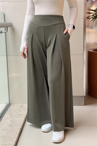 Ghisa A pileli Bol Paça Modal Pantalon