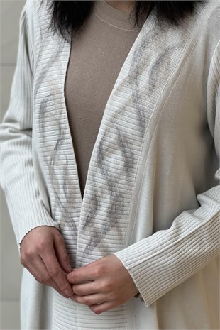 Missdalida 9028-23K Keçe Detaylı Hırka