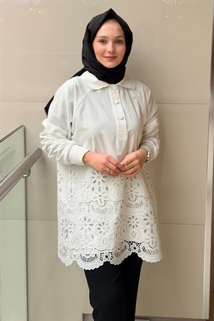 Fuat Gürşen Güpürlü Tunik