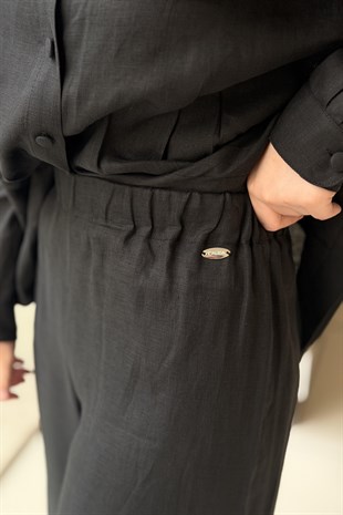 Missdalida Geniş Paça Keten Pantolon