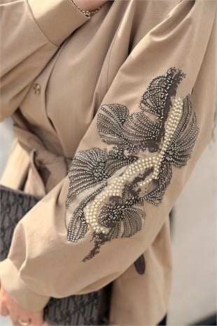 Matex Kolları Nakışlı Kap Pantolon Takım