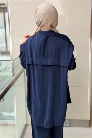Mahal Yanları Fisto Detaylı Gömlek Pantolon Takım