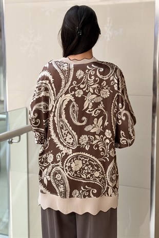 Ghisa Şal Desenli Triko Kombinli Tunik
