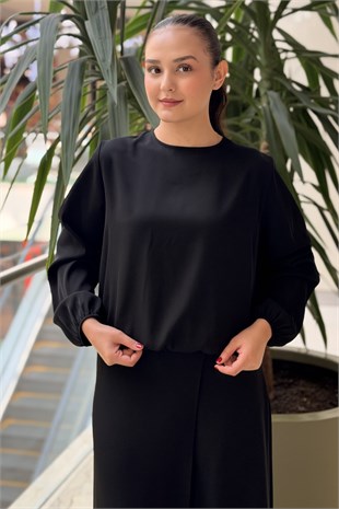 Fuat Gürşen Tunik Altı Lastik Detaylı Pantolonlu Takım